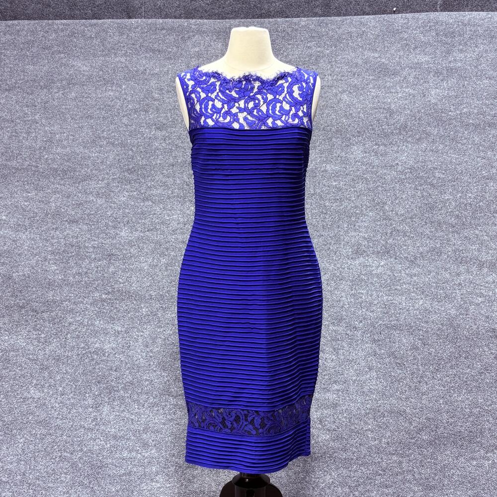 Tadashi Shoji Dress Womens Medium Sleeveless Lace Overlay Sheath Cocktail 6L1178